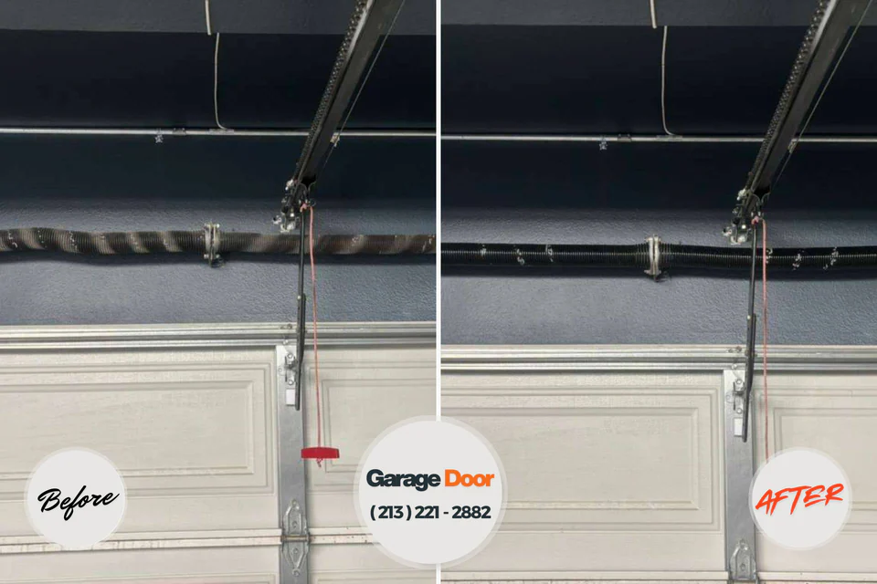 Before and after: garage door repair Miamitown, OH